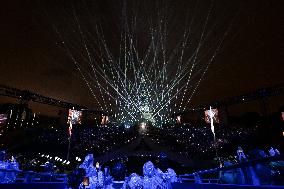 Paris 2024 - A Light Show Is Staged On The Eiffel Tower