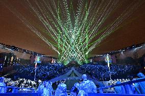 Paris 2024 - A Light Show Is Staged On The Eiffel Tower