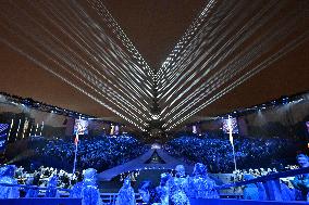 Paris 2024 - A Light Show Is Staged On The Eiffel Tower