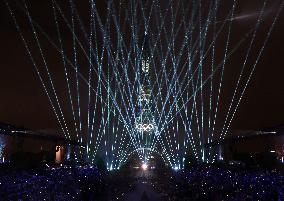 Paris 2024 - A Light Show Is Staged On The Eiffel Tower