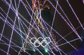 Paris 2024 - A Light Show Is Staged On The Eiffel Tower