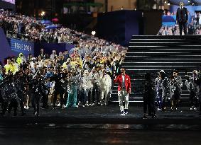 Paris 2024 - Torch Departing From Iena Bridge Towards Tuileries Gardens