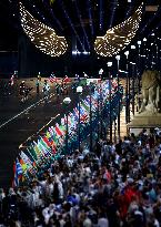 Paris 2024 - Olympic Flag Arrival At Trocadero