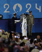 Paris 2024 - Olympic Flag Arrival At Trocadero