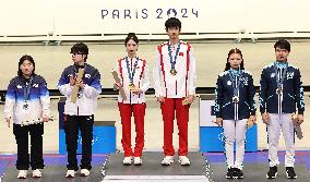 (PARIS2024)FRANCE-CHATEAUROUX-SHOOTING-10M AIR RIFLE MIXED TEAM-AWARDING CEREMONY