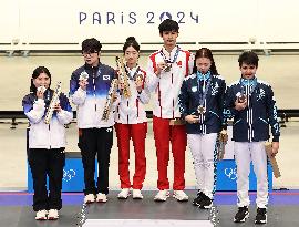 (PARIS2024)FRANCE-CHATEAUROUX-SHOOTING-10M AIR RIFLE MIXED TEAM-AWARDING CEREMONY