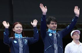 (PARIS2024)FRANCE-CHATEAUROUX-SHOOTING-10M AIR RIFLE MIXED TEAM-AWARDING CEREMONY