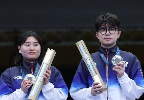 (PARIS2024)FRANCE-CHATEAUROUX-SHOOTING-10M AIR RIFLE MIXED TEAM-AWARDING CEREMONY