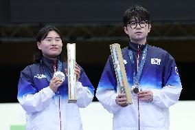 (PARIS2024)FRANCE-CHATEAUROUX-SHOOTING-10M AIR RIFLE MIXED TEAM-AWARDING CEREMONY