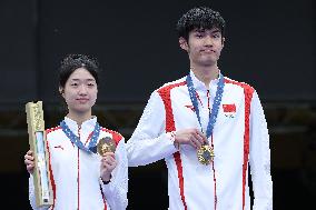 (PARIS2024)FRANCE-CHATEAUROUX-SHOOTING-10M AIR RIFLE MIXED TEAM-AWARDING CEREMONY