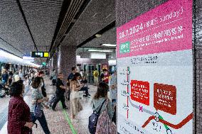 Hong Kong MTR To Suspended Train Service To Some Stations On Sunday For Maintenance