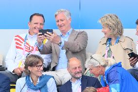 Paris 2024 - Belgian Royals At Hockey Belgium v Ireland