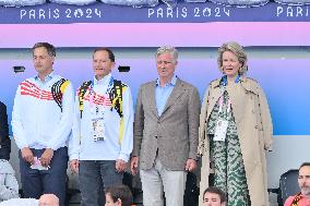 Paris 2024 - Belgian Royals At Hockey Belgium v Ireland