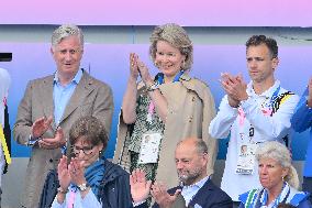 Paris 2024 - Belgian Royals At Hockey Belgium v Ireland