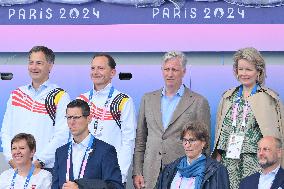 Paris 2024 - Belgian Royals At Hockey Belgium v Ireland