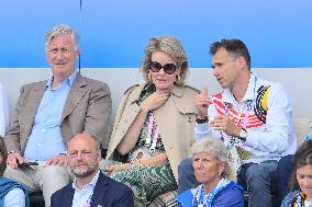 Paris 2024 - Belgian Royals At Hockey Belgium v Ireland