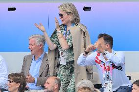 Paris 2024 - Belgian Royals At Hockey Belgium v Ireland