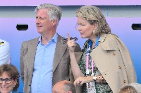 Paris 2024 - Belgian Royals At Hockey Belgium v Ireland