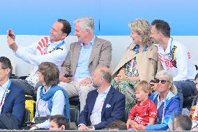 Paris 2024 - Belgian Royals At Hockey Belgium v Ireland