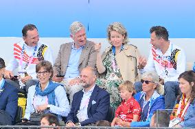 Paris 2024 - Belgian Royals At Hockey Belgium v Ireland