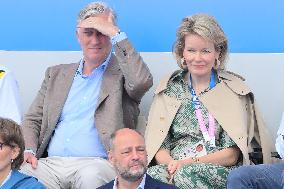 Paris 2024 - Belgian Royals At Hockey Belgium v Ireland