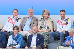 Paris 2024 - Belgian Royals At Hockey Belgium v Ireland