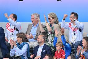 Paris 2024 - Belgian Royals At Hockey Belgium v Ireland