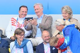 Paris 2024 - Belgian Royals At Hockey Belgium v Ireland