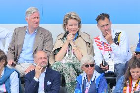 Paris 2024 - Belgian Royals At Hockey Belgium v Ireland