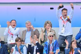 Paris 2024 - Belgian Royals At Hockey Belgium v Ireland