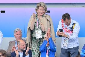 Paris 2024 - Belgian Royals At Hockey Belgium v Ireland