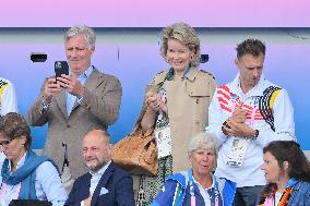 Paris 2024 - Belgian Royals At Hockey Belgium v Ireland