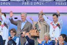 Paris 2024 - Belgian Royals At Hockey Belgium v Ireland