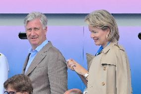 Paris 2024 - Belgian Royals At Hockey Belgium v Ireland