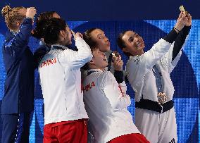 (PARIS2024)FRANCE-SAINT DENIS-DIVING-WOMEN'S SYNCHRONISED 3M SPRINGBOARD--AWARDING CEREMONY