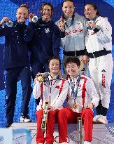 (PARIS2024)FRANCE-SAINT DENIS-DIVING-WOMEN'S SYNCHRONISED 3M SPRINGBOARD--AWARDING CEREMONY