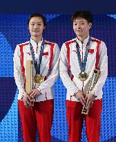 Paris 2024 - Gold Medalists In Women's Synchronised 3M Springboard Final Of Diving