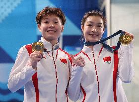 Paris 2024 - Gold Medalists In Women's Synchronised 3M Springboard Final Of Diving