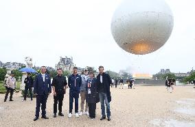 Paris 2024 - Olympic Chaudron Public Presentation At Tuileries Garden