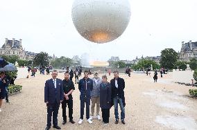 Paris 2024 - Olympic Chaudron Public Presentation At Tuileries Garden