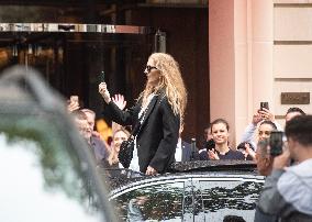 Celine Dion Leaves Her Hotel - Paris