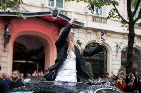 Celine Dion Leaves Her Hotel - Paris