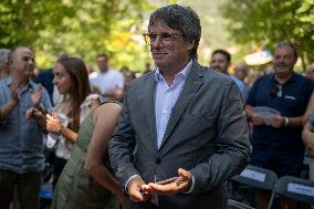 Puigdemont Announces His Return To Spain For The Investiture Debate During An Event In Els Banys I Palada, In Southern France: "