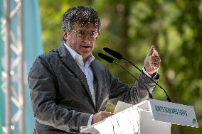 Puigdemont Announces His Return To Spain For The Investiture Debate During An Event In Els Banys I Palada, In Southern France: "