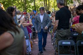 Puigdemont Announces His Return To Spain For The Investiture Debate During An Event In Els Banys I Palada, In Southern France: "