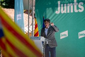 Puigdemont Announces His Return To Spain For The Investiture Debate During An Event In Els Banys I Palada, In Southern France: "