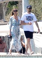 Adrien Brody, Georgina Chapman, Natasha Poly and Family At Club 55 - St Tropez