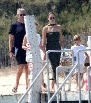 Adrien Brody, Georgina Chapman, Natasha Poly and Family At Club 55 - St Tropez