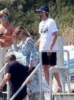 Adrien Brody, Georgina Chapman, Natasha Poly and Family At Club 55 - St Tropez