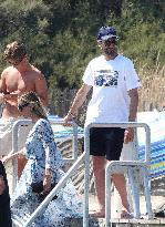 Adrien Brody, Georgina Chapman, Natasha Poly and Family At Club 55 - St Tropez